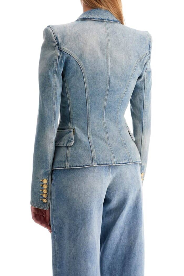 BALMAIN Denim Jacket With Embossed Buttons