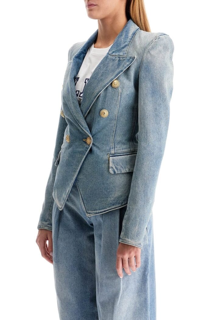 BALMAIN Denim Jacket With Embossed Buttons