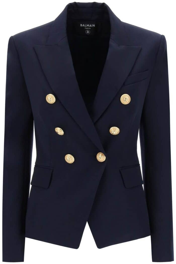 Balmain Double-breasted Jacket In Wool