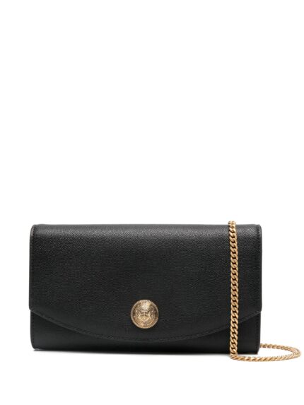BALMAIN Embl?me Leather Clutch Bag