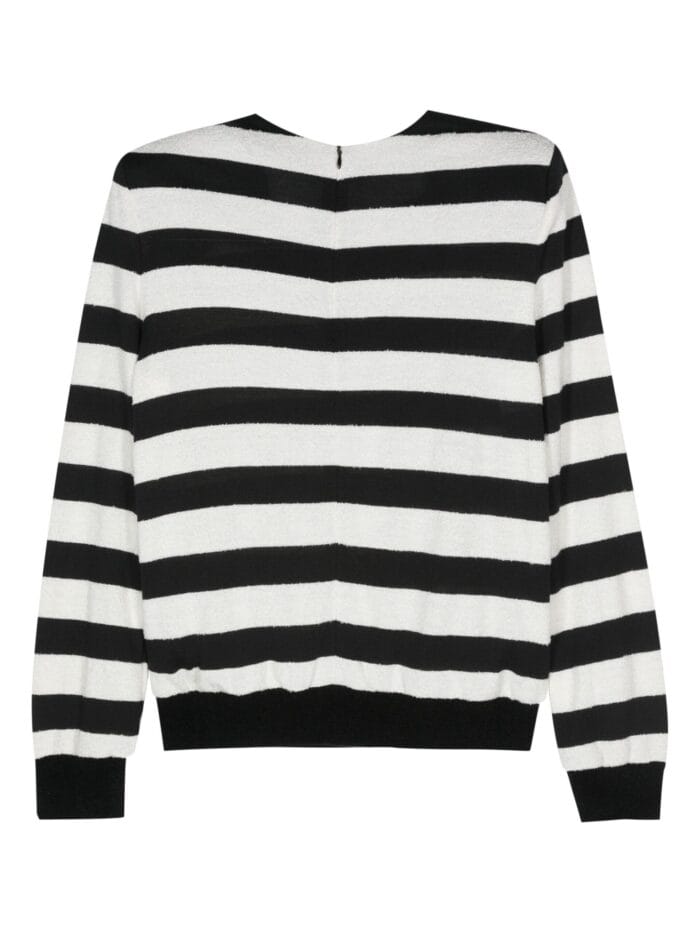 BALMAIN Embossed-button Striped Jumper