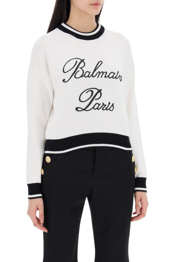 BALMAIN Embroidered Logo Pullover