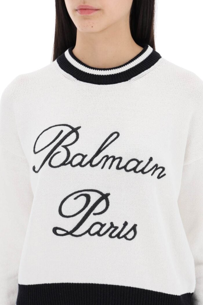 BALMAIN Embroidered Logo Pullover