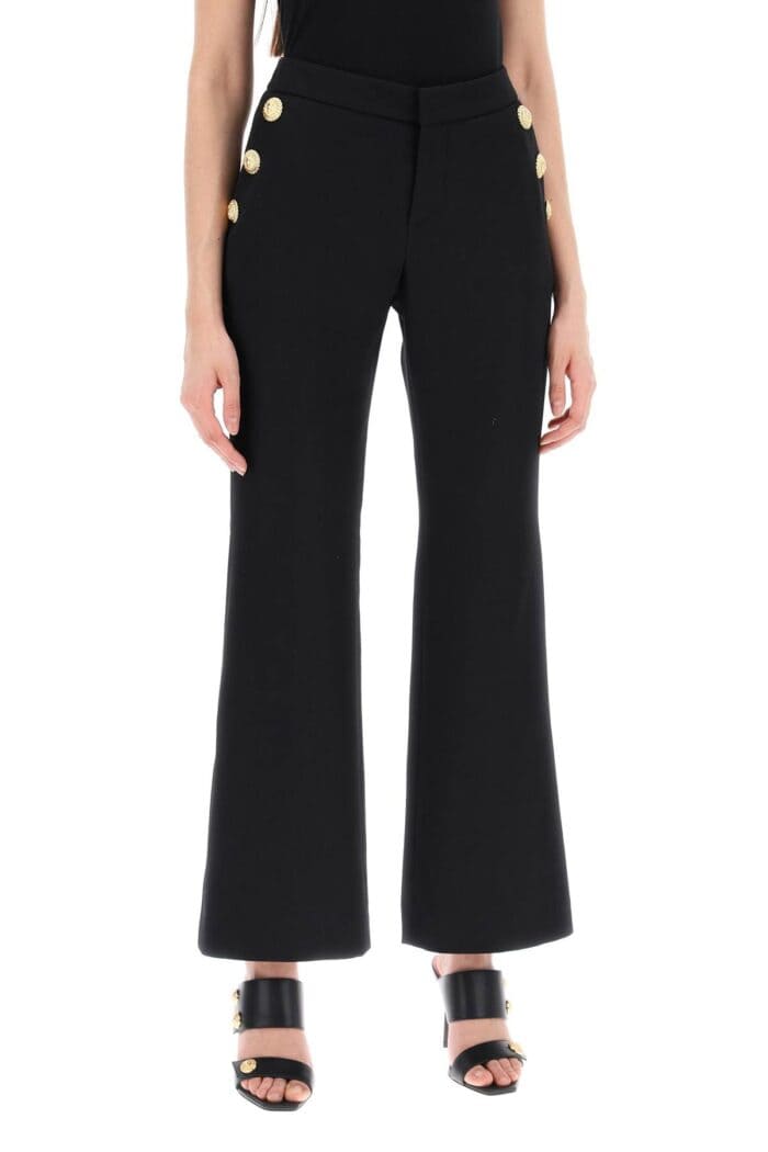 BALMAIN Flared Pants With Embossed Buttons