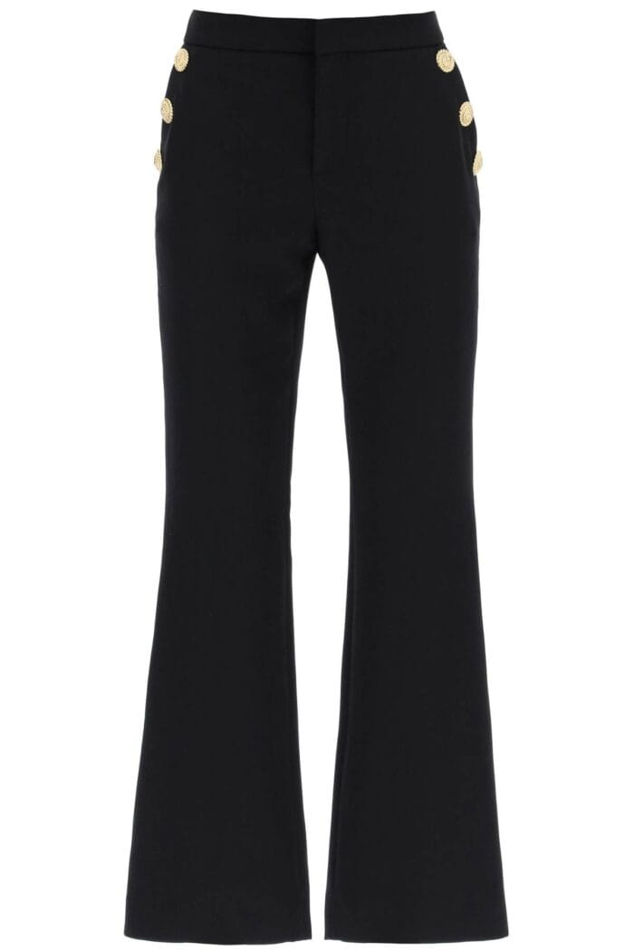 BALMAIN Flared Pants With Embossed Buttons