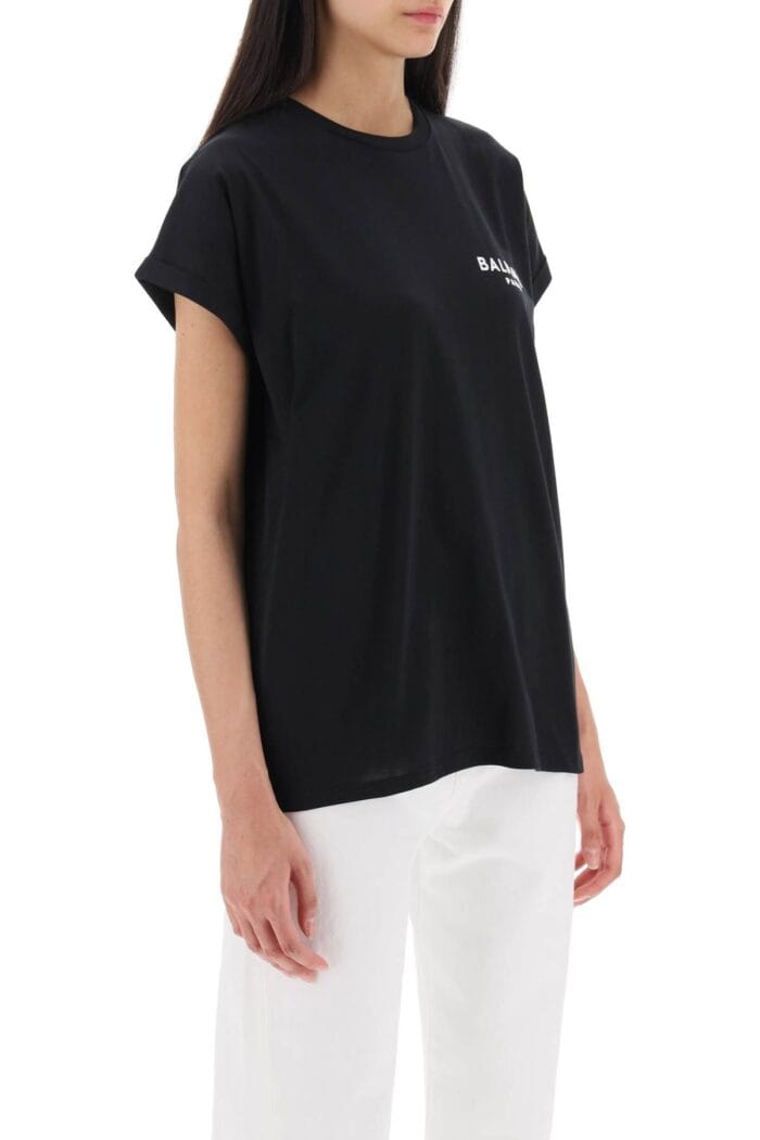 BALMAIN Flocked Logo T-shirt