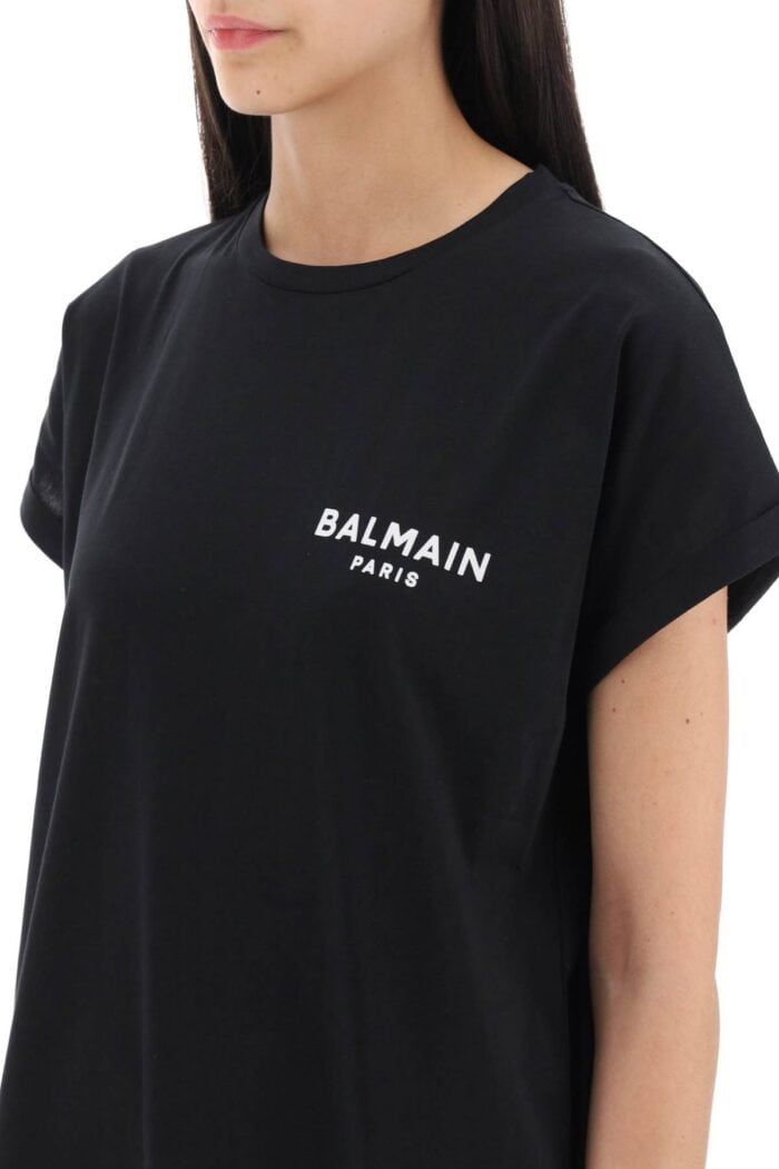 BALMAIN Flocked Logo T-shirt