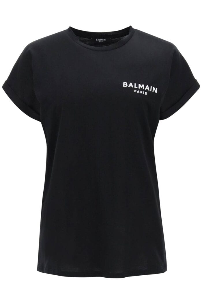 BALMAIN Flocked Logo T-shirt