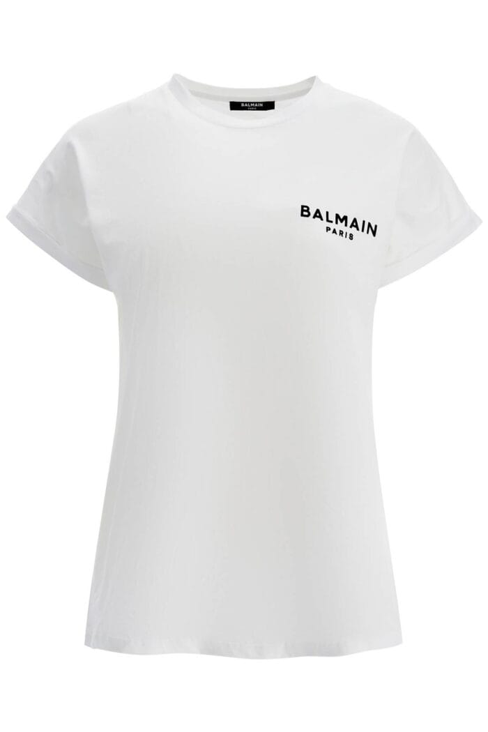 BALMAIN Flocked Logo T-shirt