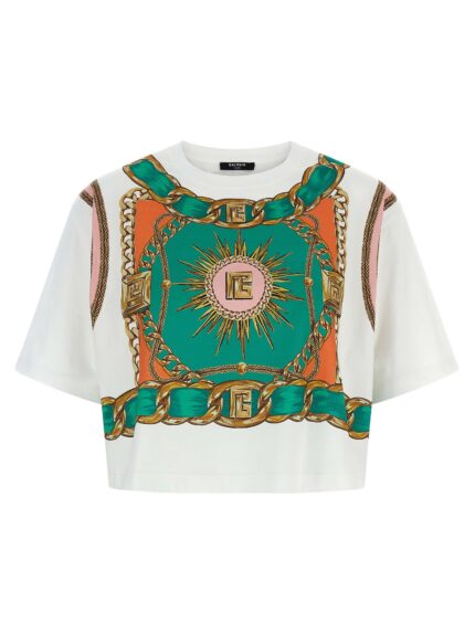 'Balmain Foulard' Print T-shirt