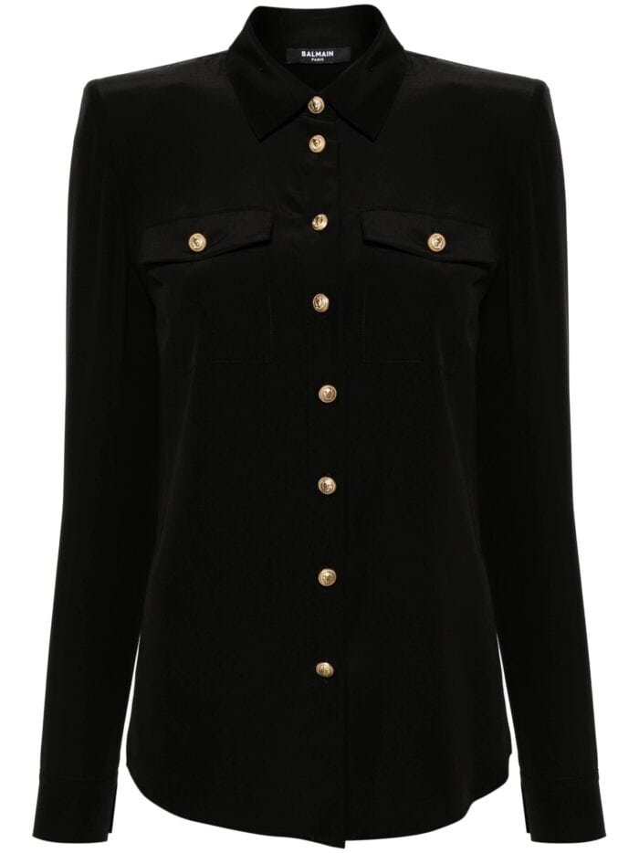 BALMAIN Golden-buttons Crepe Shirt