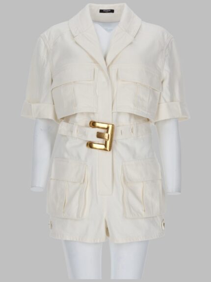 Balmain JUMPSUIT CON CINTURA IN DENIM