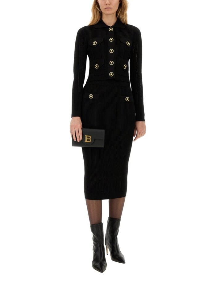 Balmain KNITTED MIDI SKIRT