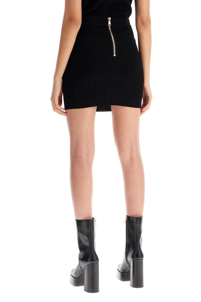 BALMAIN Knitted Mini Skirt With Embossed Buttons