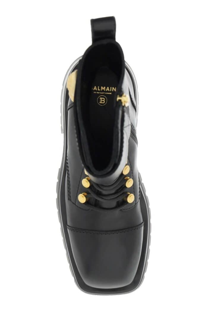 Balmain Leather Ranger Boots With Maxi Buttons