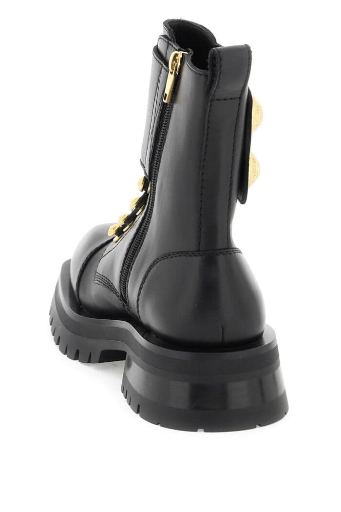 Balmain Leather Ranger Boots With Maxi Buttons