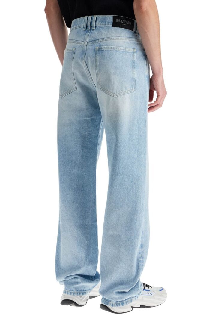 BALMAIN Light Wash Loose Fit Jeans