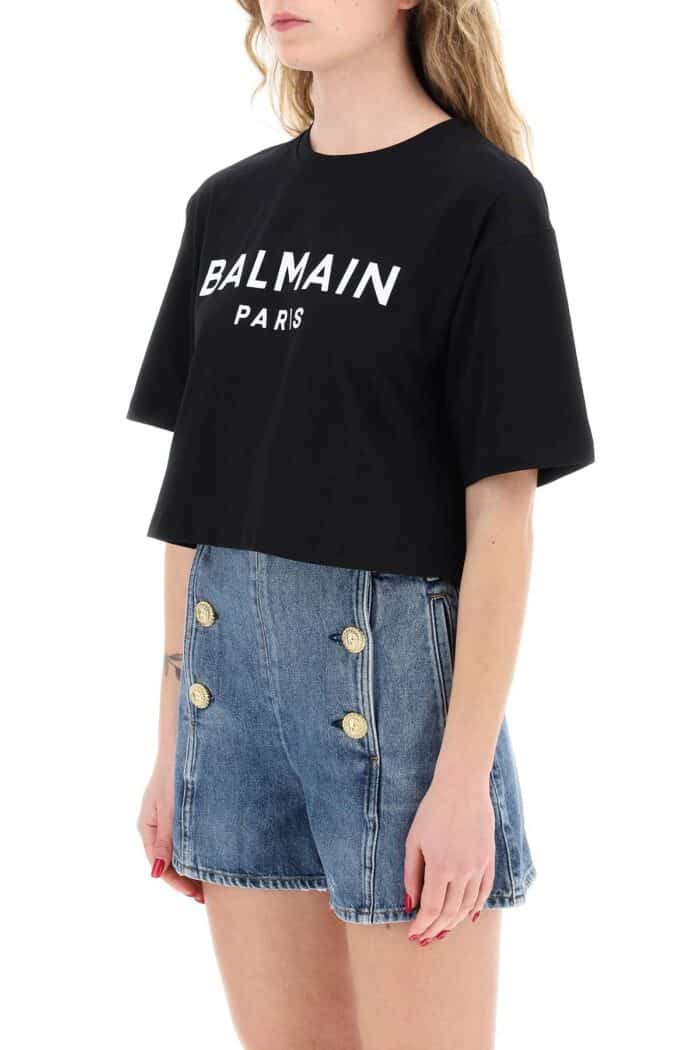 BALMAIN Logo Print Boxy T-shirt