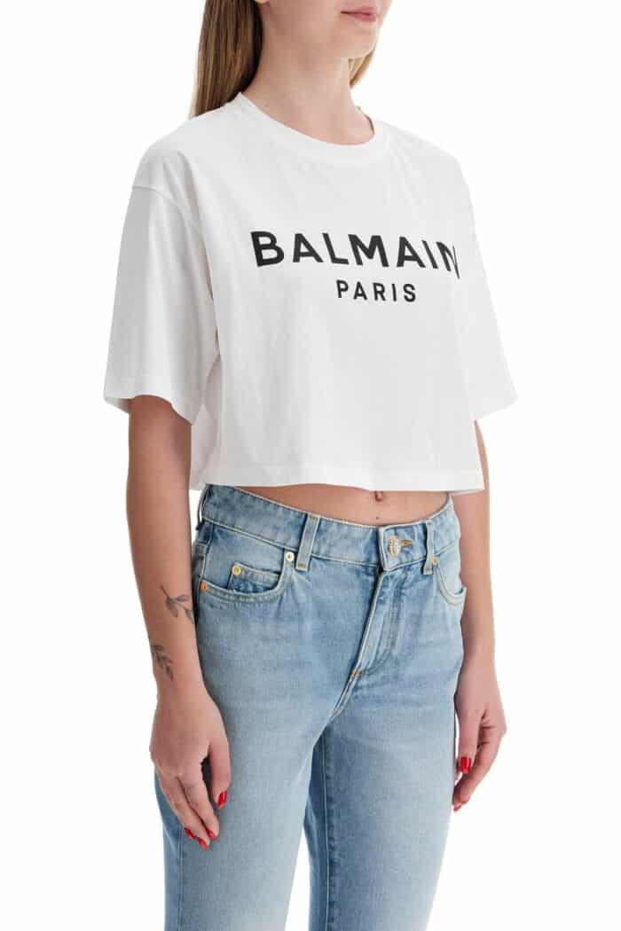 BALMAIN Logo Print Boxy T-shirt