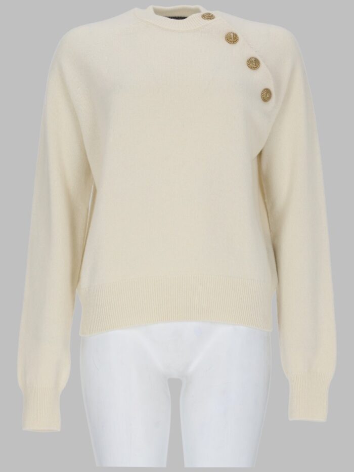 balmain maglia con bottoni gioiello Balmain MAGLIA CON BOTTONI GIOIELLO