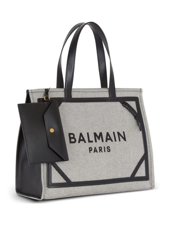 BALMAIN Medium B-army Canvas Tote Bag