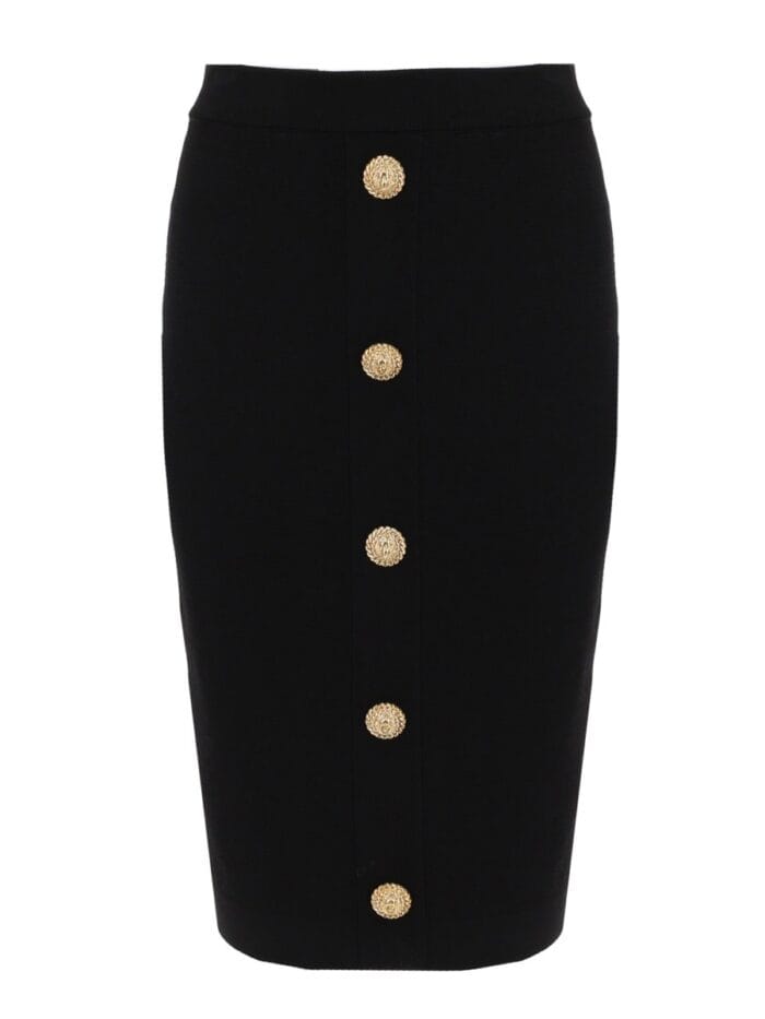 Balmain MIDI SKIRT WITH JEWEL BUTTONS
