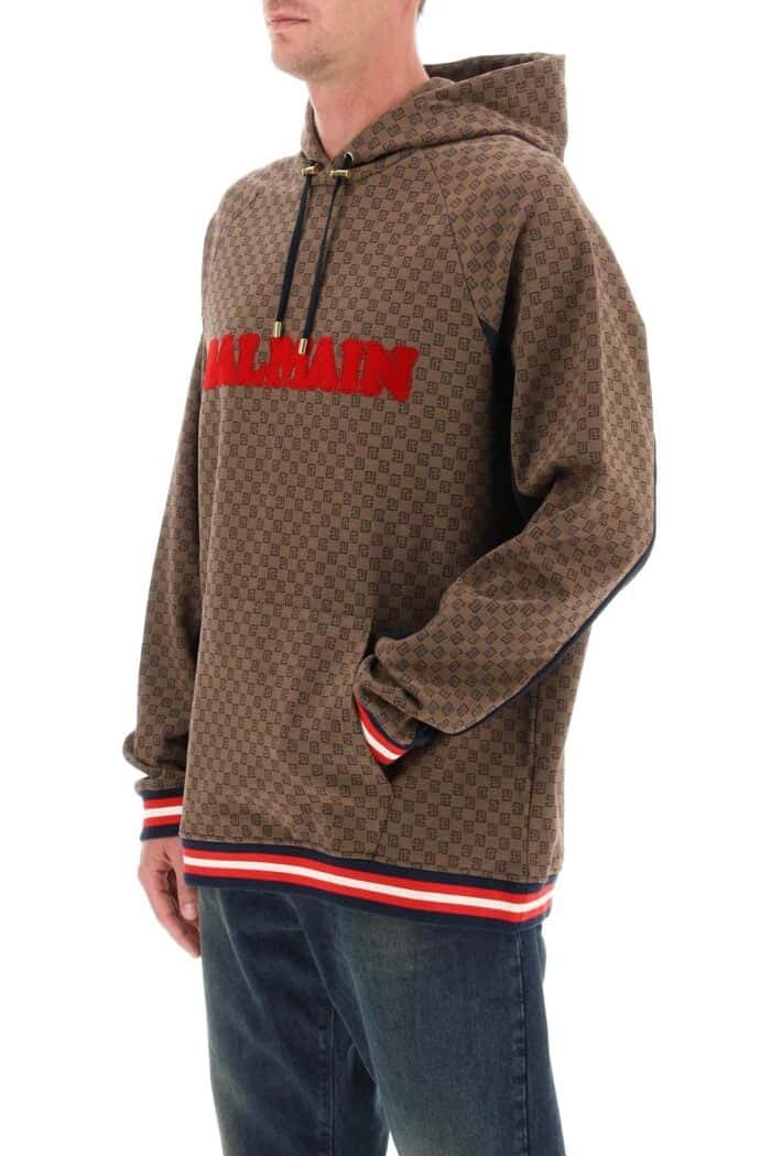 Balmain Mini Monogram Jacquard Hoodie