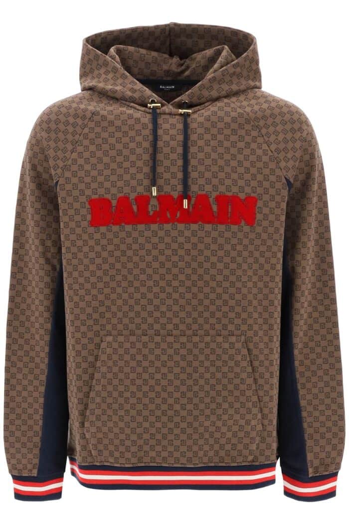 Balmain Mini Monogram Jacquard Hoodie