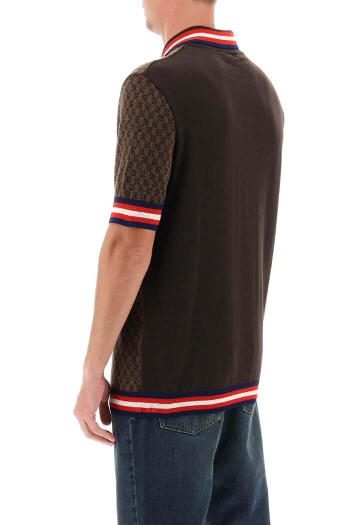 Balmain Mini Monogram Jacquard Polo Shirt