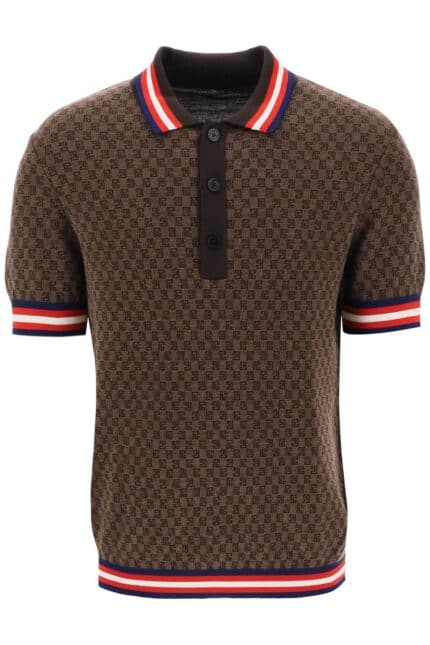 Balmain Mini Monogram Jacquard Polo Shirt