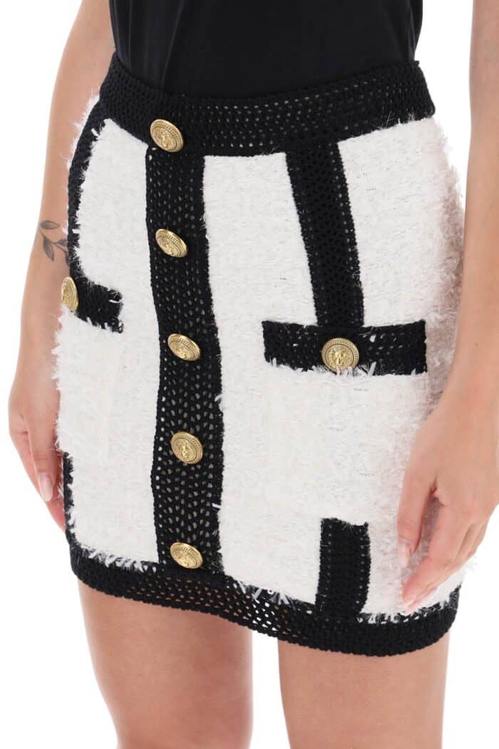 Balmain Mini Skirt In Tweed