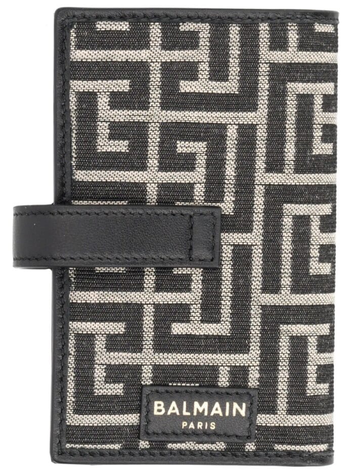 Balmain MONOGRAM CARD HOLDER WITH PADLOCK