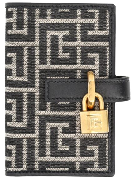 Balmain MONOGRAM CARD HOLDER WITH PADLOCK