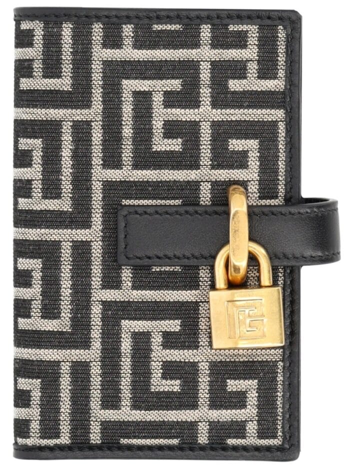 Balmain MONOGRAM CARD HOLDER WITH PADLOCK