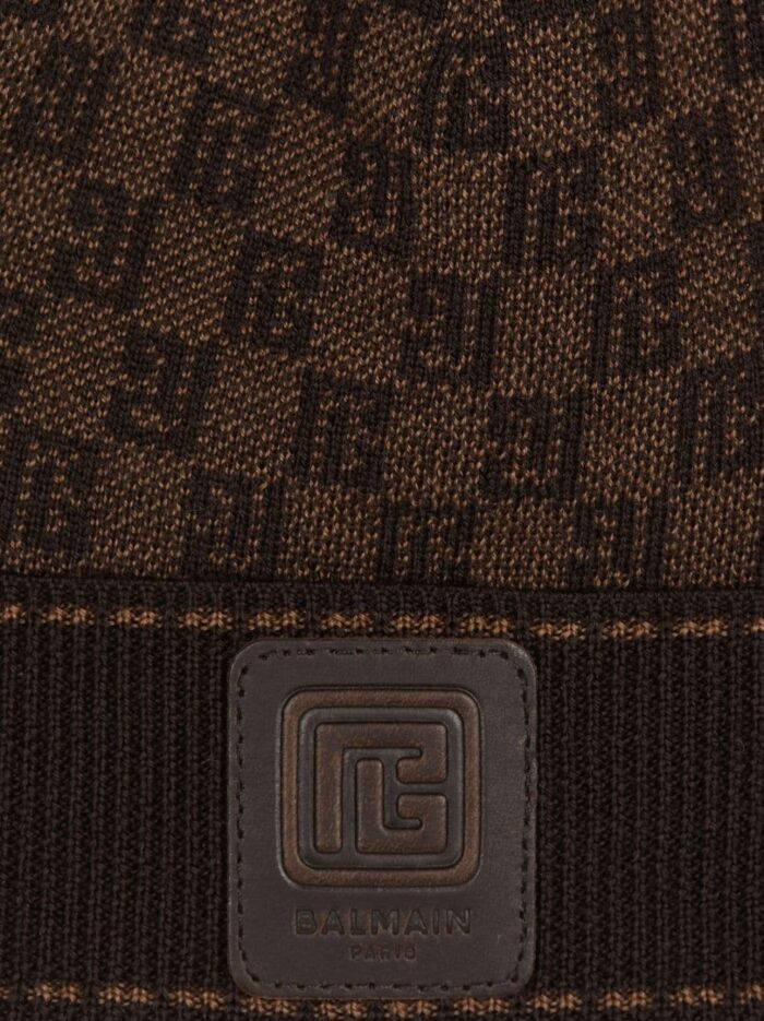 BALMAIN Monogram Wool Beanie