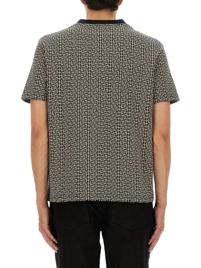 Balmain MONOGRAMMED JACQUARD T-SHIRT