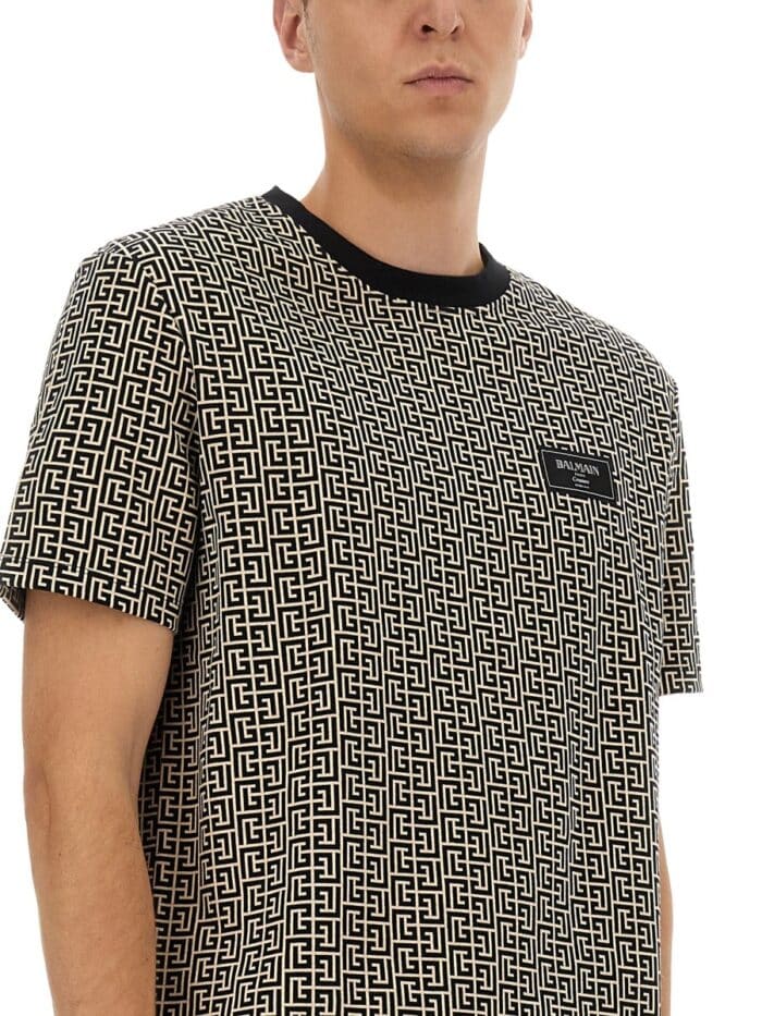 Balmain MONOGRAMMED JACQUARD T-SHIRT