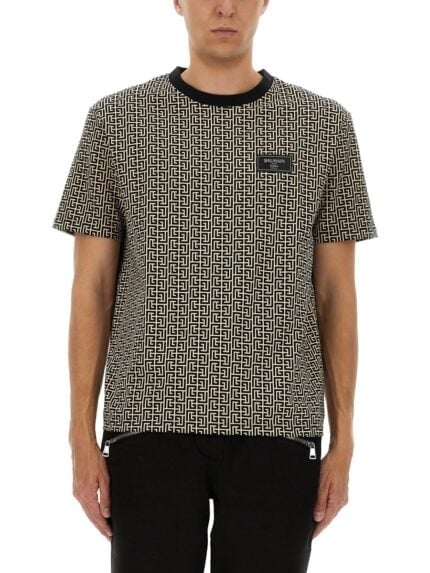 Balmain MONOGRAMMED JACQUARD T-SHIRT