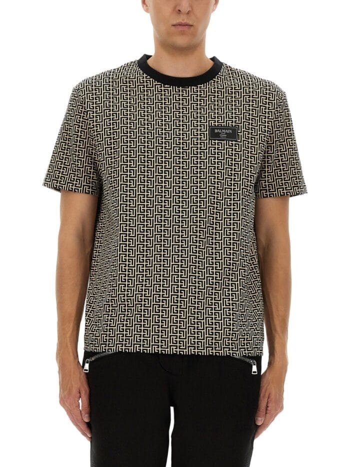 Balmain MONOGRAMMED JACQUARD T-SHIRT