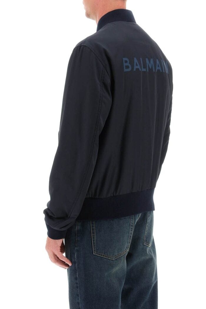 BALMAIN Nylon Pb Bomber Jacket