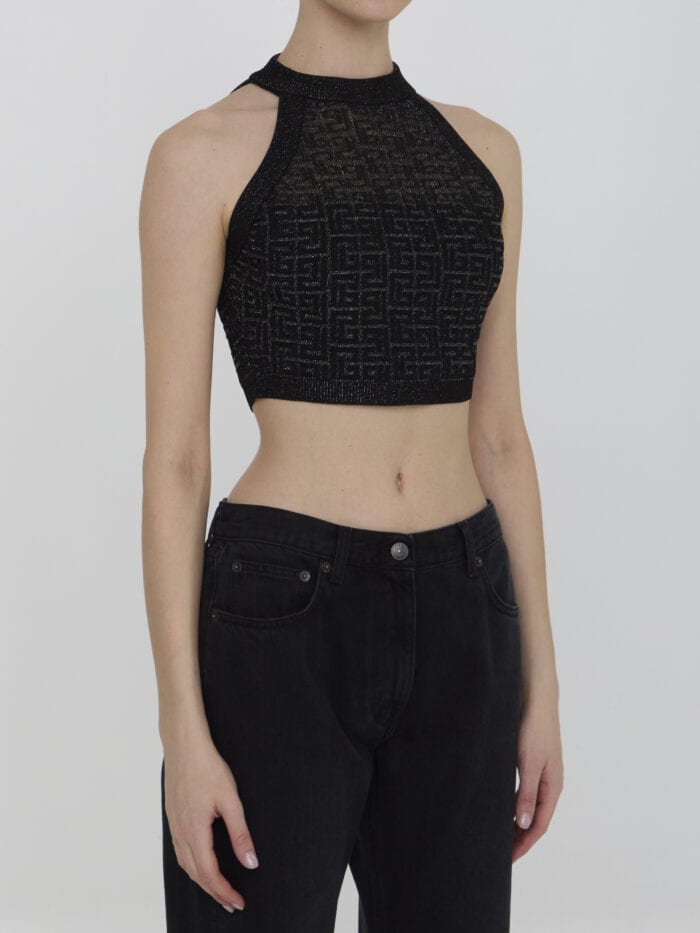 Balmain PB Labyrinth knit top