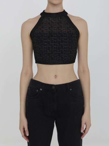 Balmain PB Labyrinth knit top