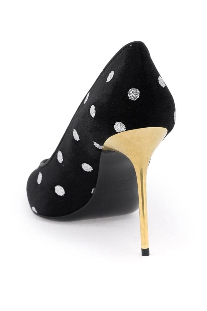 Balmain Polka Dot Velvet Pumps