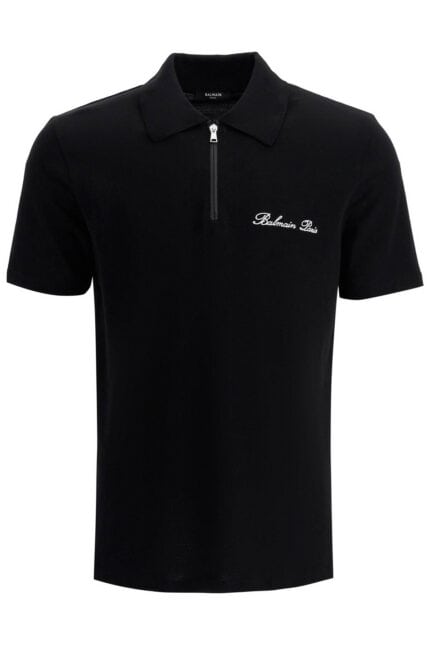 BALMAIN Polo Shirt With Embroidered Logo Letter