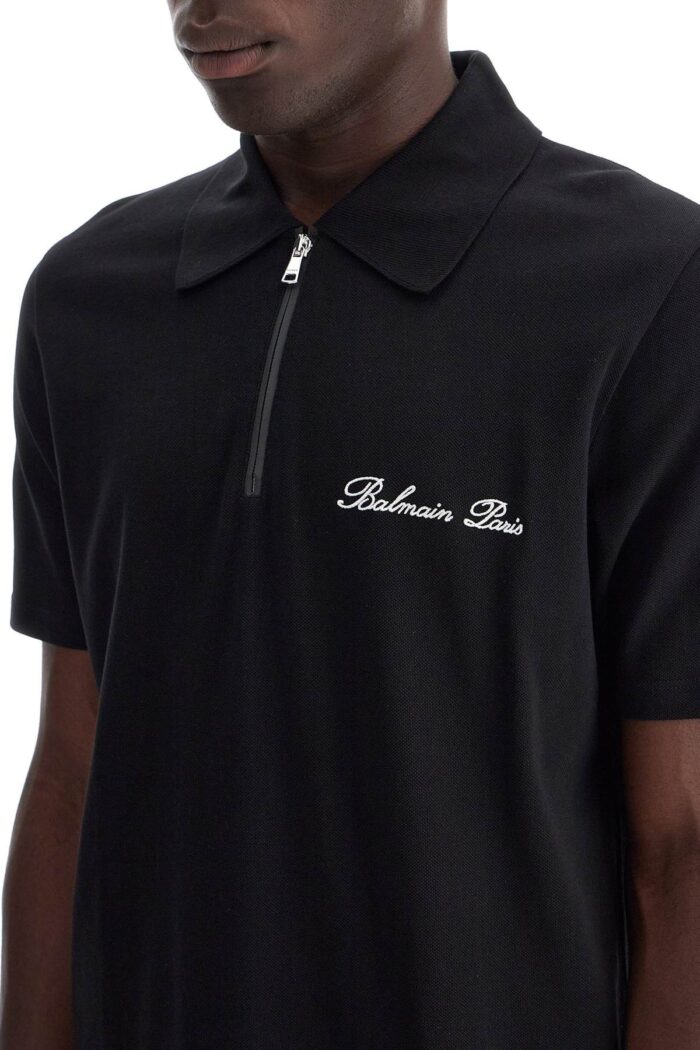 BALMAIN Polo Shirt With Embroidered Logo Letter