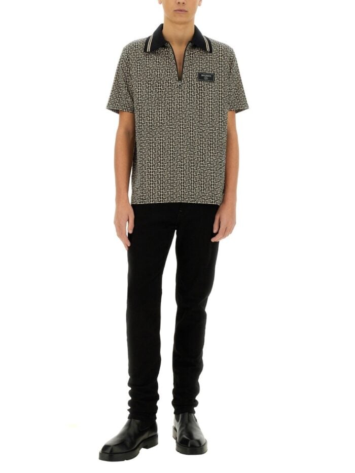Balmain POLO SHIRT WITH MONOGRAM