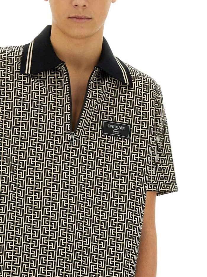Balmain POLO SHIRT WITH MONOGRAM