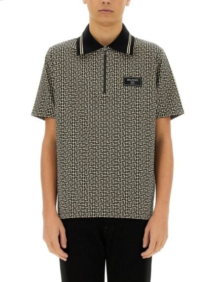 Balmain POLO SHIRT WITH MONOGRAM