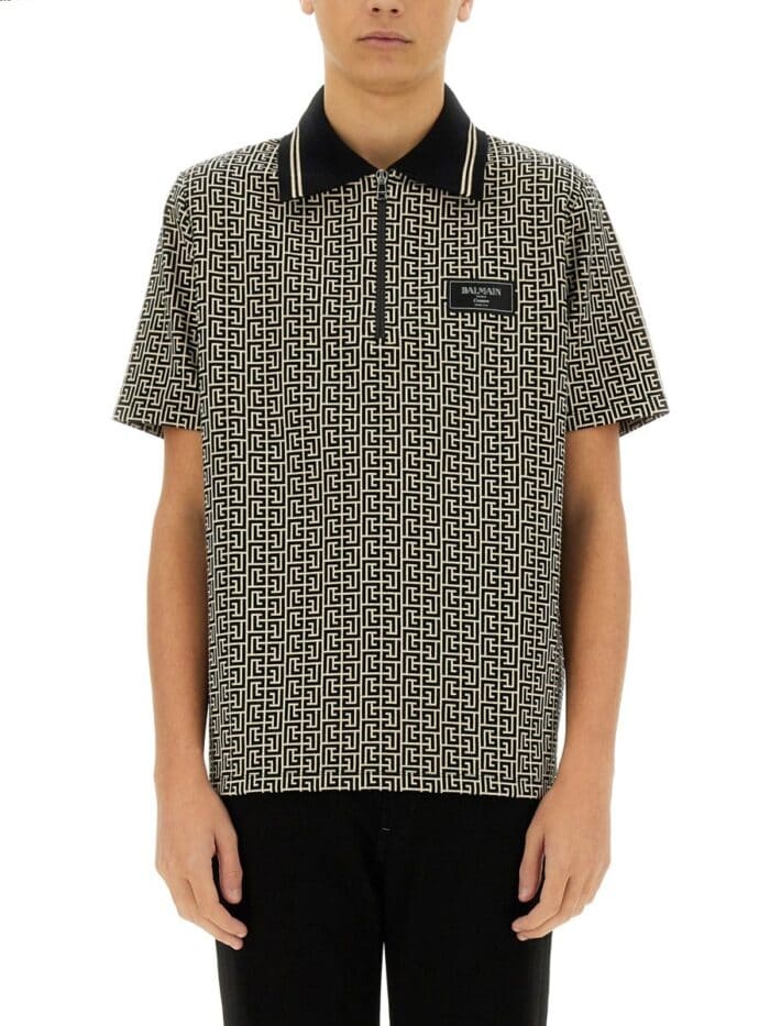 Balmain POLO SHIRT WITH MONOGRAM
