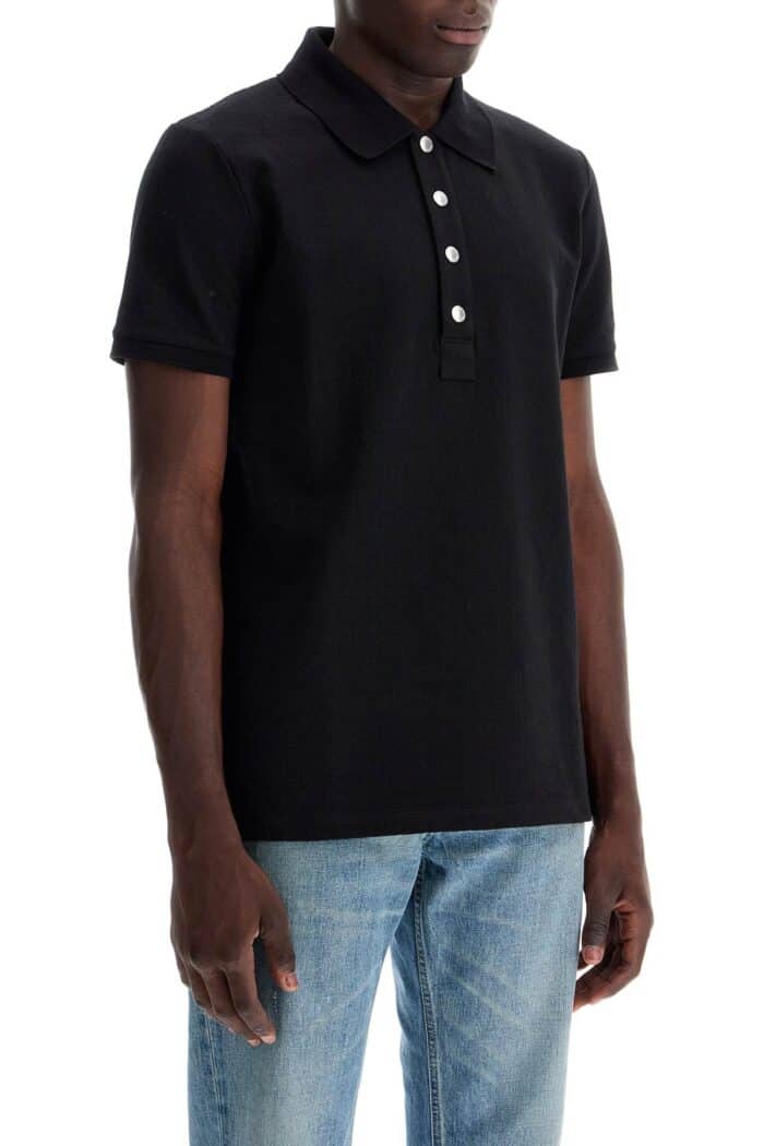 BALMAIN Polo Shirt With Pb Labyrinth Mon